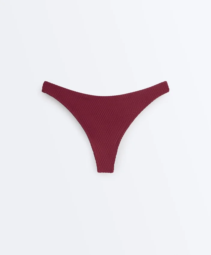 Braguitas de bikinis brasileñas con corte en U y jacquard de cuadros pequeños Braguitas de bikinis brasileñas con corte en U y jacquard de cuadros pequeños