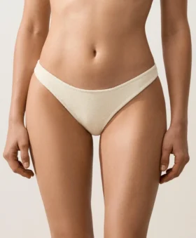 Braguitas de bikinis brasileñas con corte en U y tejido arrugado