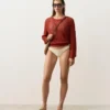 Braguitas de bikinis brasileñas con corte en U y tejido arrugado Braguitas de bikinis brasileñas con corte en U y tejido arrugado
