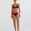 Partes de arriba de bikini halter de jacquard de cuadros mini Partes de arriba de bikini halter de jacquard de cuadros mini