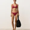 Top de bikini halter de jacquard geométrico Top de bikini halter de jacquard geométrico