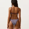 Braguitas de bikinis de cobertura media con corte en U y rayas texturizadas Braguitas de bikinis de cobertura media con corte en U y rayas texturizadas