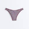 Braguitas de bikinis de cobertura media con corte en U y rayas texturizadas Braguitas de bikinis de cobertura media con corte en U y rayas texturizadas