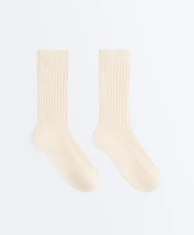 Calcetines clásicos de mezcla de seda con diseño acanalado