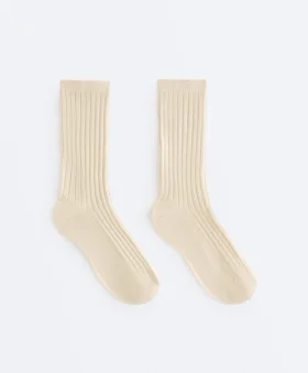 Calcetines clásicos de mezcla de seda con diseño acanalado