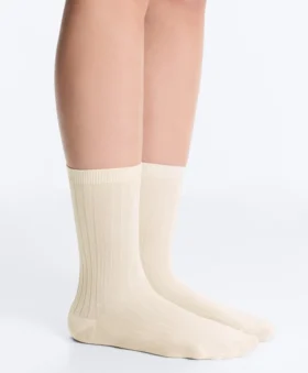 Calcetines clásicos de mezcla de seda con diseño acanalado