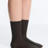 Calcetines clásicos de mezcla de seda con diseño acanalado