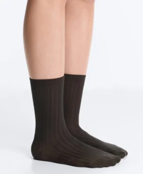 Calcetines clásicos de mezcla de seda con diseño acanalado