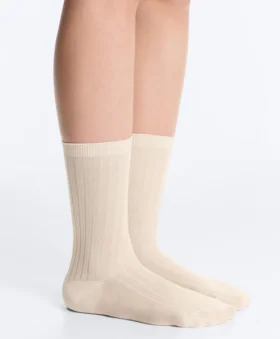Calcetines clásicos de mezcla de seda con diseño acanalado