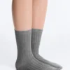Calcetines clásicos de mezcla de seda con diseño acanalado