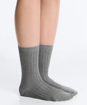 Calcetines clásicos de mezcla de seda con diseño acanalado