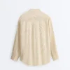 Camisas a rayas de mezcla de modal con cuello alto Camisas a rayas de mezcla de modal con cuello alto