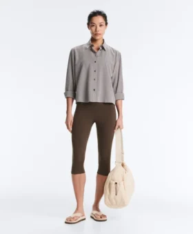 Camisas cortas de mezcla de lyocell con estampado de cuadros vichy