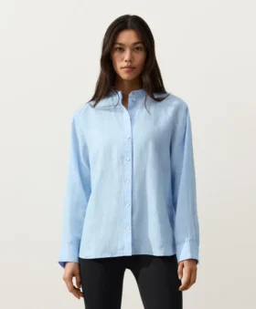 Camisas de cuello alto 100 % lino