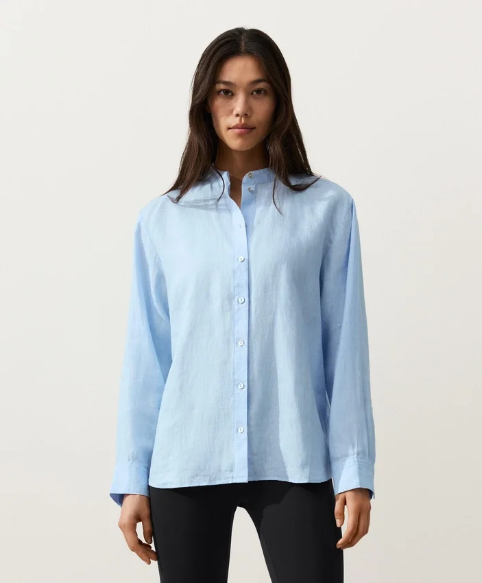 Camisas de cuello alto 100 % lino Camisas de cuello alto 100 % lino