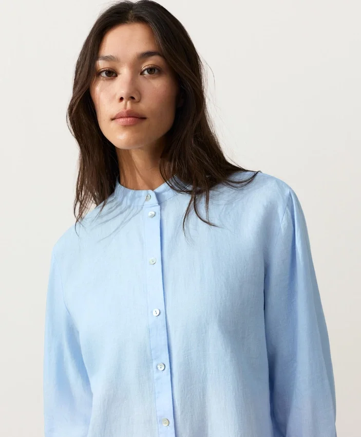 Camisas de cuello alto 100 % lino Camisas de cuello alto 100 % lino