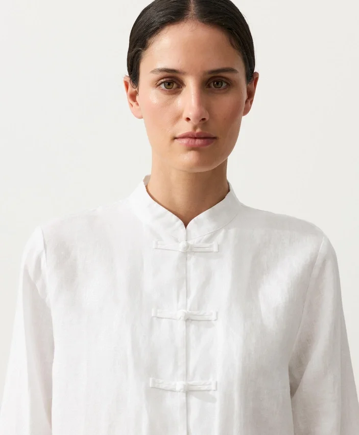 Camisas de cuello alto 100 % lino Camisas de cuello alto 100 % lino