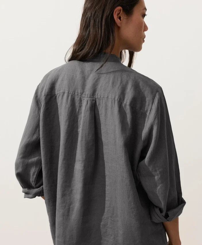 Camisas de cuello alto 100 % lino Camisas de cuello alto 100 % lino