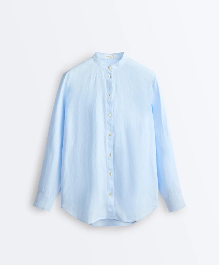 Camisas de cuello alto 100 % lino Camisas de cuello alto 100 % lino