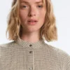 Camisas de cuello alto a cuadros en mezcla de algodón