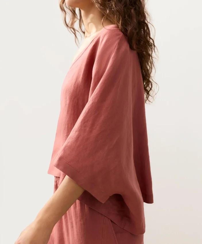 Camisas de pantalón corto 100 % lino Camisas de pantalón corto 100 % lino