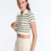 Camisas de pantalón corto sin costuras a rayas Camisas de pantalón corto sin costuras a rayas