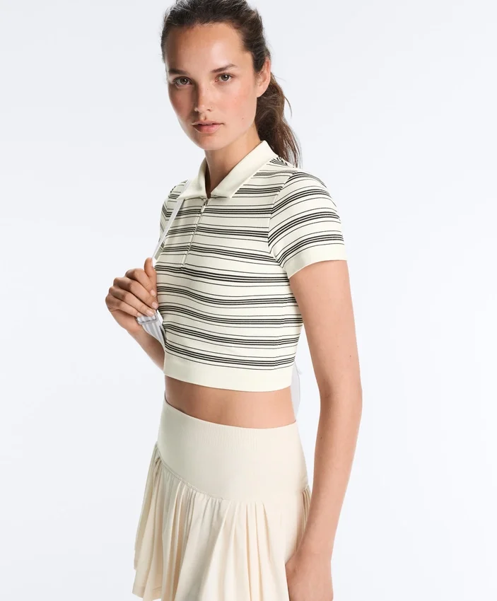 Camisas de pantalón corto sin costuras a rayas Camisas de pantalón corto sin costuras a rayas