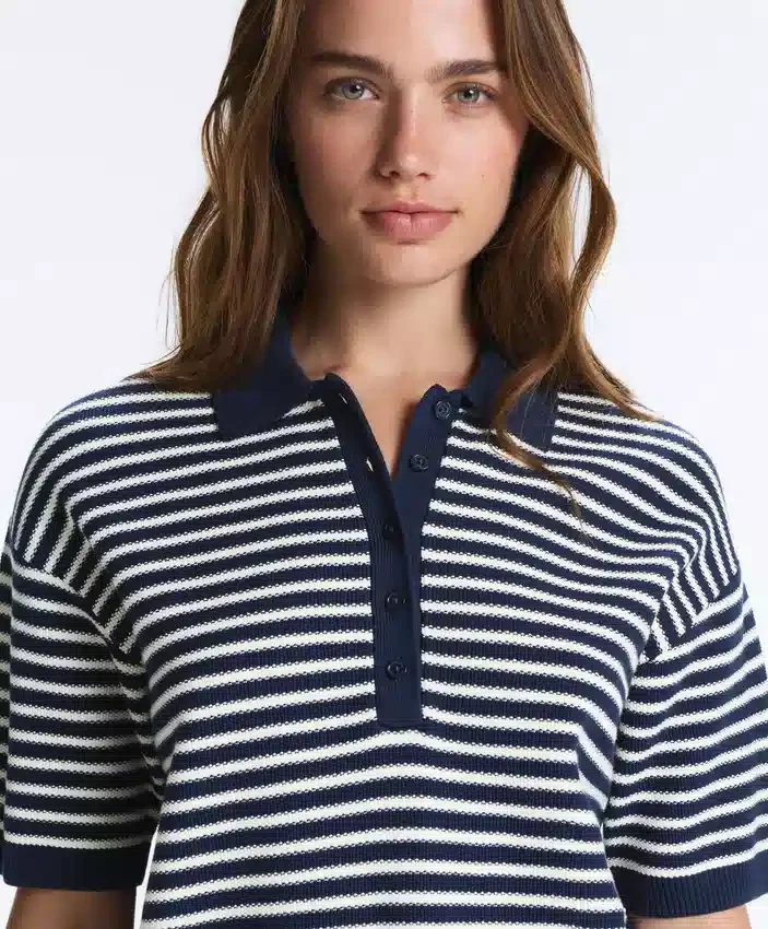 Camisas de punto a rayas 100 % algodón Camisas de punto a rayas 100 % algodón