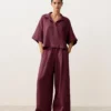 Camisas oversize de manga corta 100 % lino