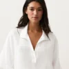 Camisas oversize de manga corta 100 % lino Camisas oversize de manga corta 100 % lino