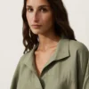 Camisas oversize de manga corta 100 % lino