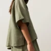 Camisas oversize de manga corta 100 % lino
