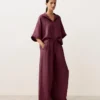 Camisas oversize de manga corta 100 % lino