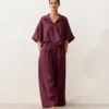 Camisas oversize de manga corta 100 % lino