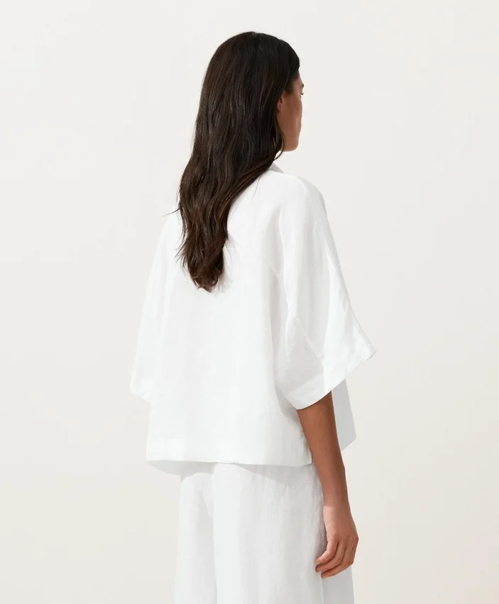 Camisas oversize de manga corta 100 % lino Camisas oversize de manga corta 100 % lino