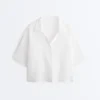 Camisas oversize de manga corta 100 % lino Camisas oversize de manga corta 100 % lino