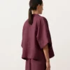 Camisas oversize de manga corta 100 % lino