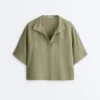Camisas oversize de manga corta 100 % lino
