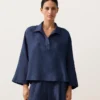 Camisas oversize de manga larga 100 % lino Camisas oversize de manga larga 100 % lino