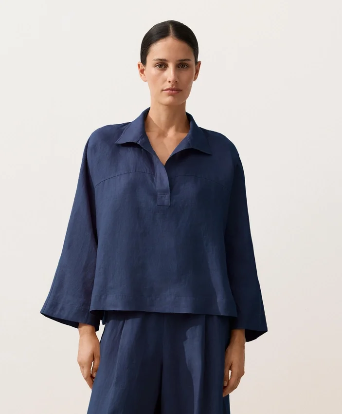 Camisas oversize de manga larga 100 % lino Camisas oversize de manga larga 100 % lino