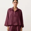 Camisas oversize de manga larga 100 % lino Camisas oversize de manga larga 100 % lino