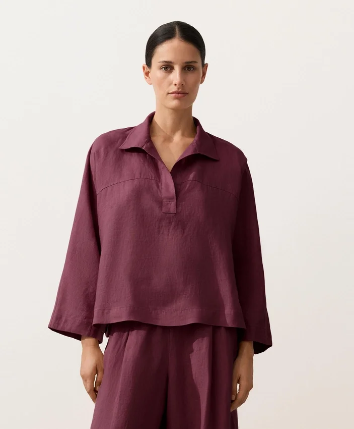 Camisas oversize de manga larga 100 % lino Camisas oversize de manga larga 100 % lino