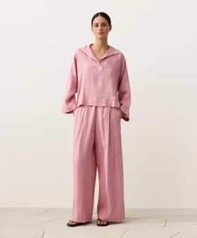 Camisas oversize de manga larga 100 % lino