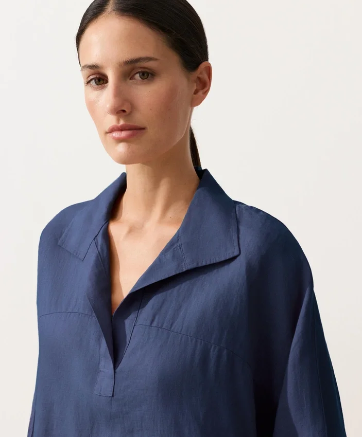 Camisas oversize de manga larga 100 % lino Camisas oversize de manga larga 100 % lino