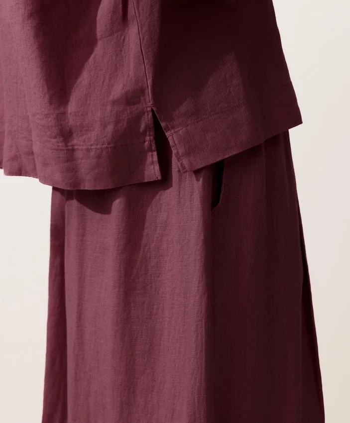 Camisas oversize de manga larga 100 % lino Camisas oversize de manga larga 100 % lino