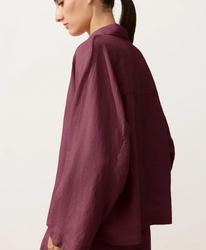 Camisas oversize de manga larga 100 % lino Camisas oversize de manga larga 100 % lino