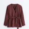 Camisas tipo kimono 100 % lino