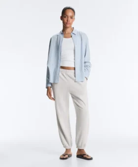 Camiseta ajustada de canalé con tirantes, de algodón y modal