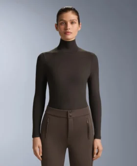 Camiseta térmica de cuello alto de forro polar