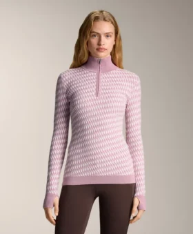 Camiseta térmica de punto jacquard geométrico para la parte de arriba